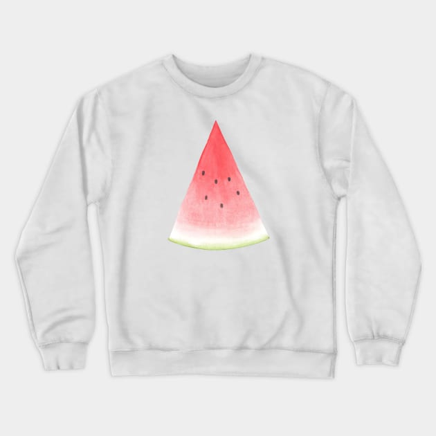 Watermelon Triangle ~ Watercolor Fruit Painting Crewneck Sweatshirt by aurin